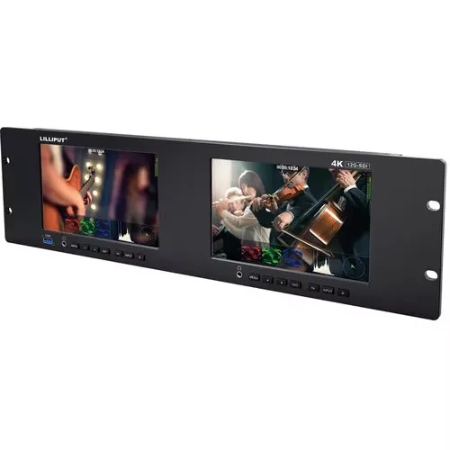 Lilliput RM7026-12G Application for Video Wall Dual 7 inch Screen 4K Rack Mount Video with 12G-SDI 2.0 input