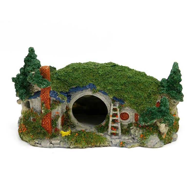 Ruiqi Aquarium Creative Landscaping Castle Resin Hobbit House Dodging Fish Tank Decoration