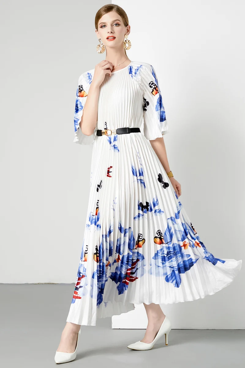 

2023 new temperament fashion women's elegant loose dress party party pleated skirt banquet sister dress