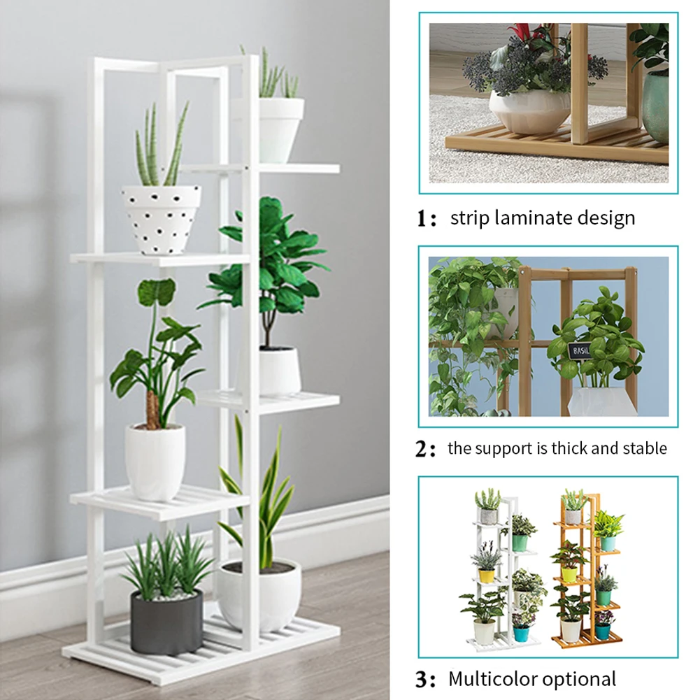 【Lifeideas】Rustic Wooden Multi-Tiered Potted Plant Stand