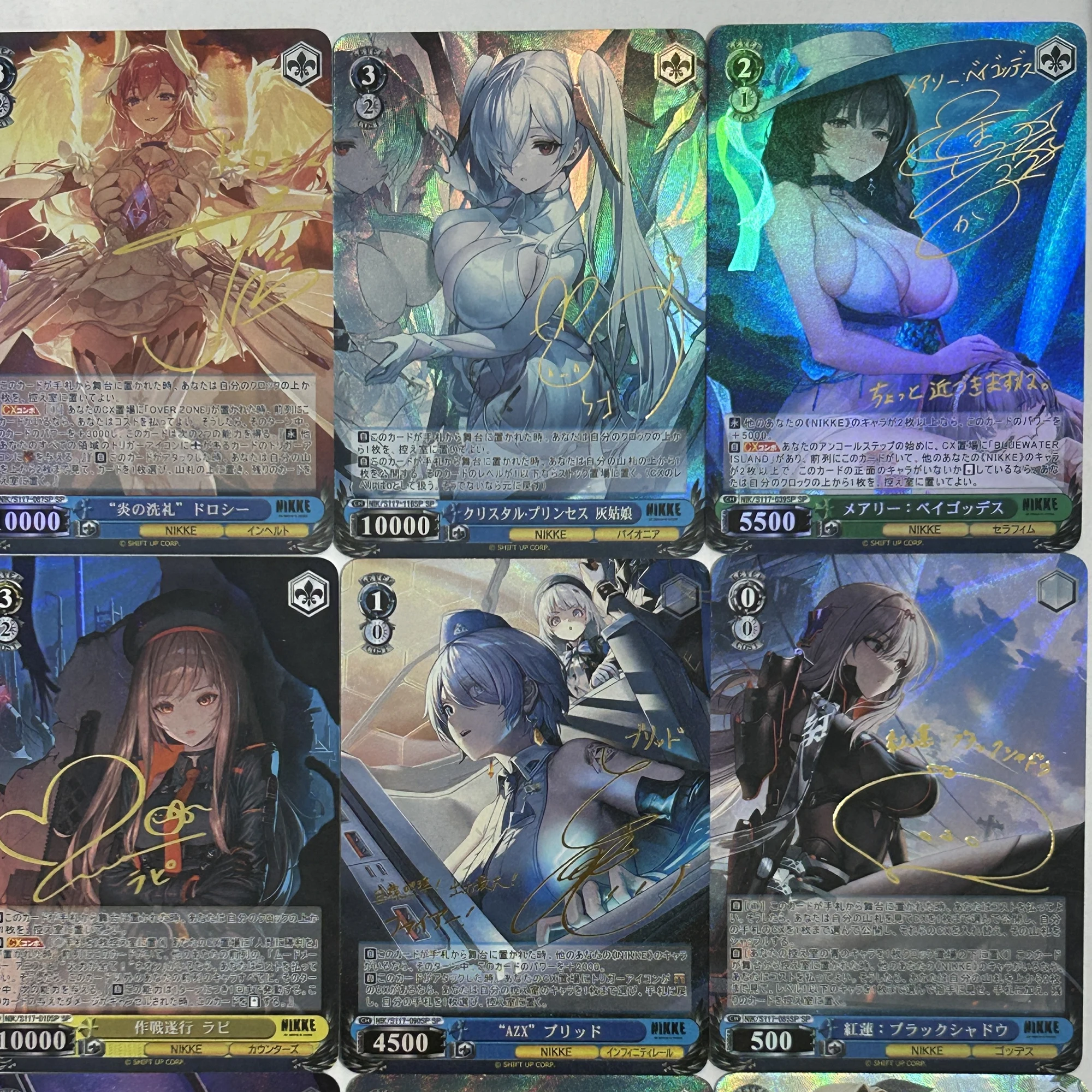 9Pcs/set Nikke The Goddess of Victory Anime Girl SP Gold Hot Signature Flash Card Self Made Game Anime Collection Card Gift Toy