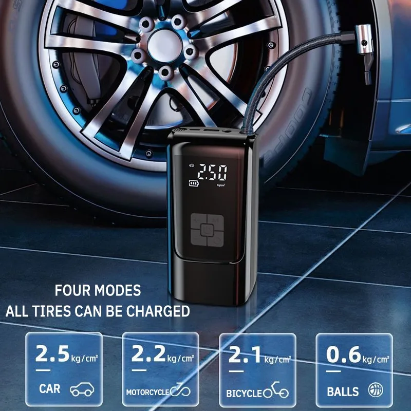 Car air pump Wireless dual power digital display air pump Tire Portable smart digital display