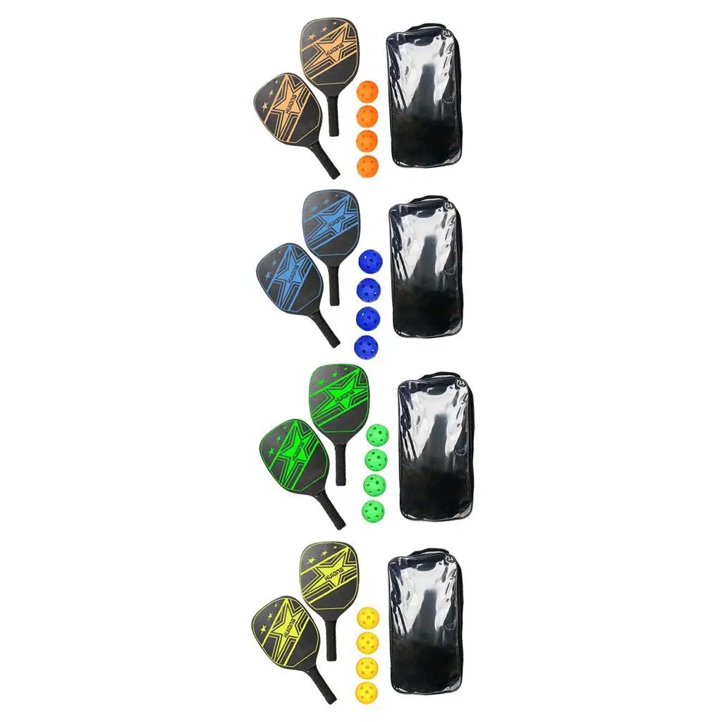 

2Pcs Pickleball Paddles with 4Pcs Balls and Portable Carry Bag Comfortable Grip Pickleball Racket and Ball Set for Men Women