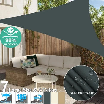 7M/5M/3M/2M Triangolo Grande Impermeabile Tenda Da Sole Vela Baldacchino Per Giardino Esterno Patio Tendalini Piscina Parasole panno 1