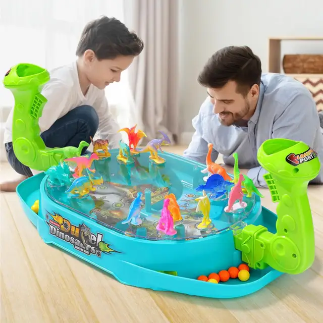 Funny Double Battle Dinosaur Bounce Catapult Desktop Board Game Parent-Child Interaction Toy for Kids Children Family Party 1