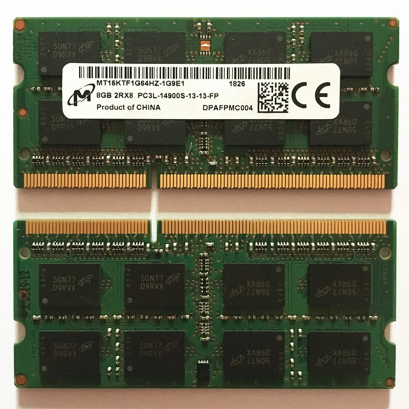 Memoria RAM Micron 8GB DDR3L 1866 MHz PC3L-14900S SODIMM 204 Pin Per Laptop