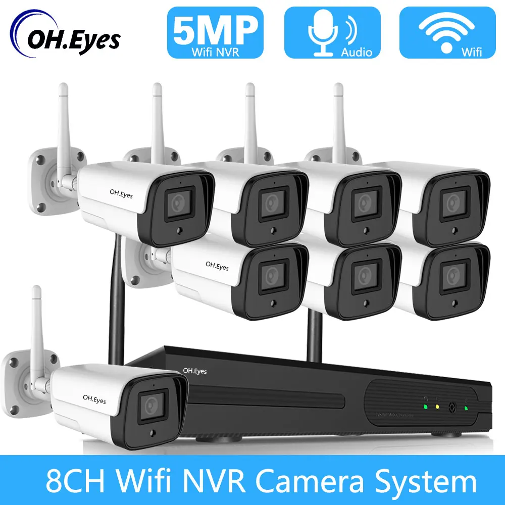 

Wireless Security Camera System CCTV 8CH 5MP Wifi Surveillance Protection Outdoor IP Cameras Waterproof NVR Video Kit Eseecloud