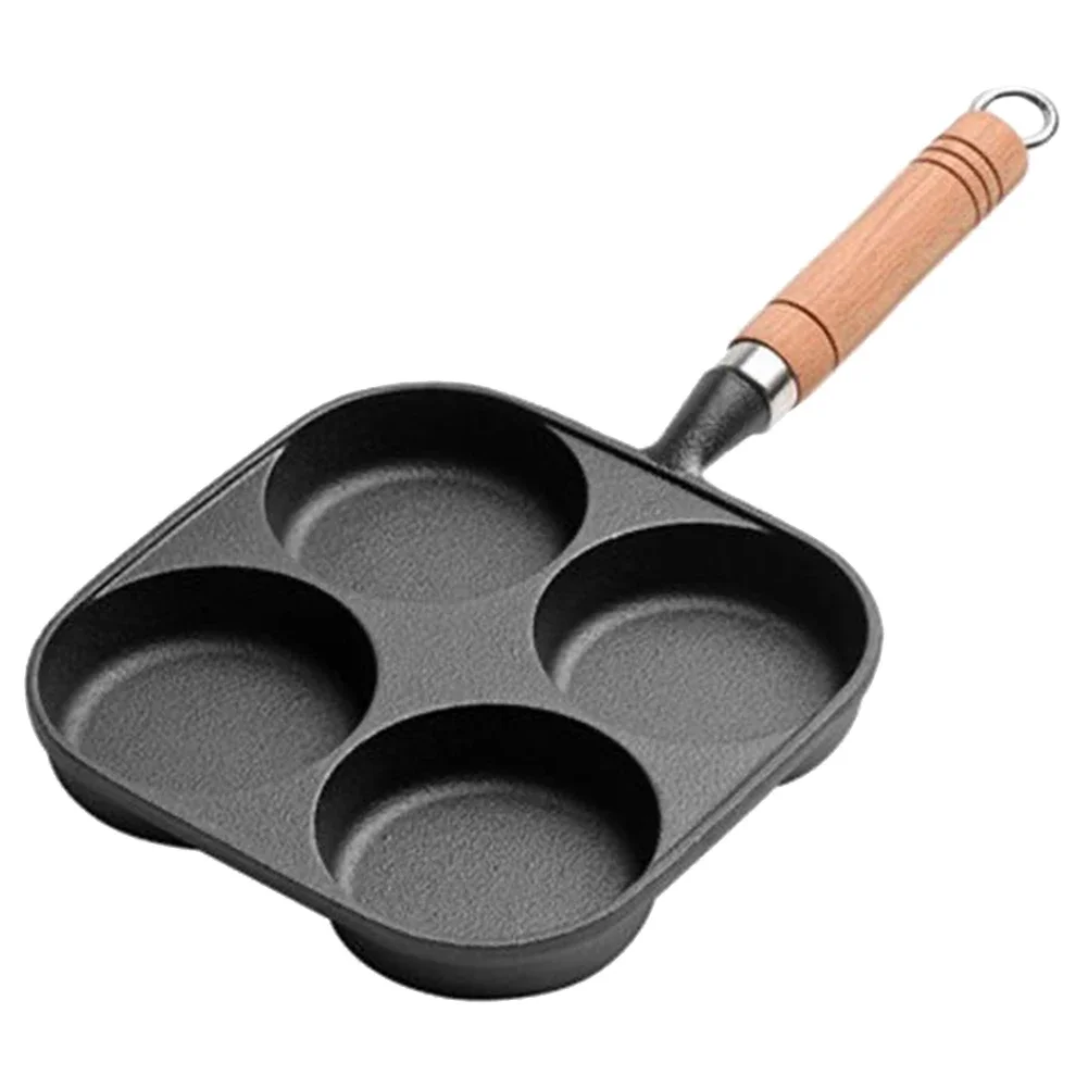 3-7Hole Frying Pot Cast Iron Skillet Omelet Pan Non-Stick Egg Pancake Steak Pan Kitchen Cooking Ham Breakfast Maker Cookware