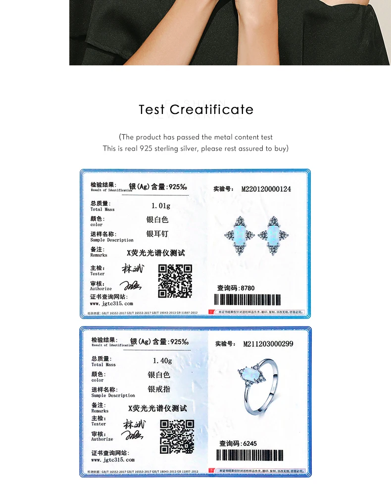 MODIAN Authentic 925 Sterling Silver Geometric Rectangle Natural Opal Jewelry Sets Rings Earrings For Women Wedding Jewelry