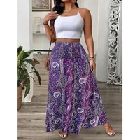 Plus Size 1XL-5XL Women's Bohemian Print Skirts Summer Leisure Temperament Length Skirt Elastic Waist Women Long Skirt - Image 6