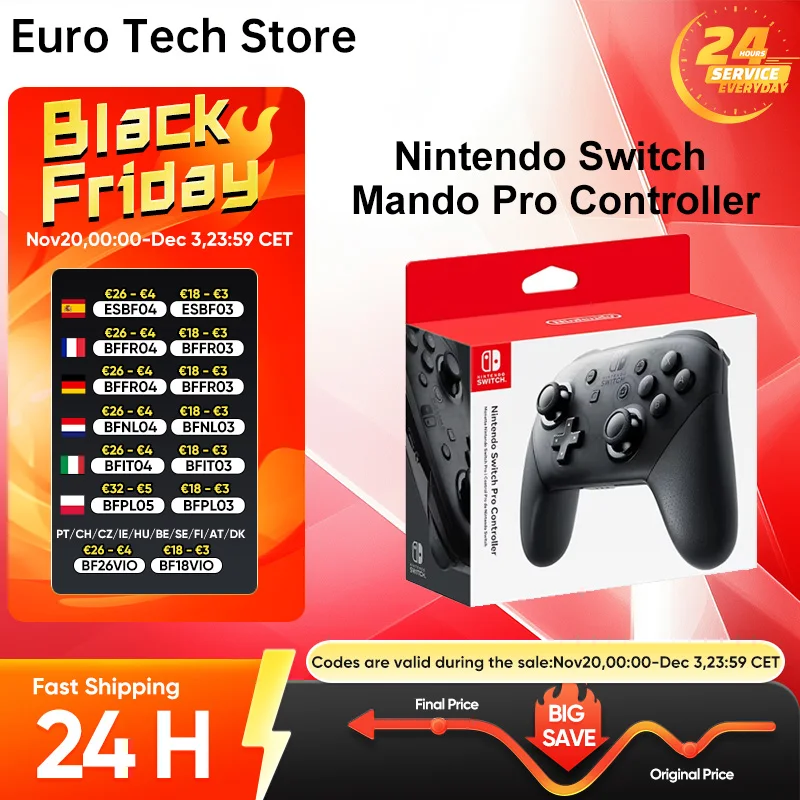 Nintendo Switch Pro Controller z EU za $59.94 / ~223zł