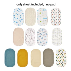 15x26'' Soft Changing Cover Liner Cotton Oval Bassinet Mattress Cover Baby Changing Basket Sheet for Baby Crib Y55B