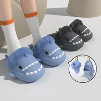Men'S Winter Plush Shark Slippers Couple Adults Warm Fluffy Slides Soft Household Cartoon Indoor Detachable Home Cotton Shoes 1