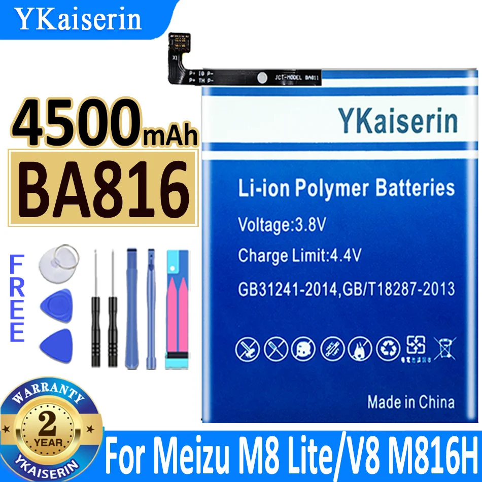 

4500mAh YKaiserrin Battery BA816 For Meizu M8 M8 Lite M8Lite V8 Phone Bateria