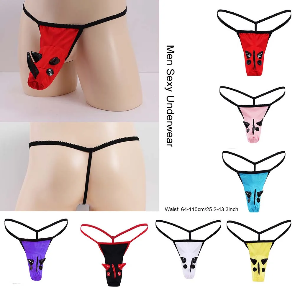 

Men Sexy Thongs 3D Rhinoceros Horn Underwear G-string Briefs Male Panties Gay Underpants Cueca