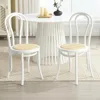 Vintage Dining Chairs Set of 2, Thonet Soild Wood Rattan Dining Room Chairs Armless French Country Kitchen Chairs for Wedding 1