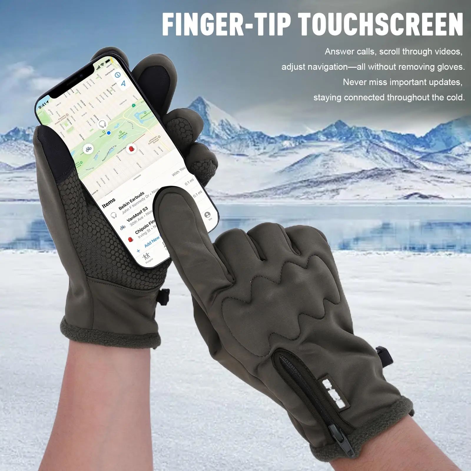 Winter Cycling Gloves Windproof Thickened Warm Plush Lined Tactical Gloves Hard Shell Anti-slip Touchscreen Hunting Gloves