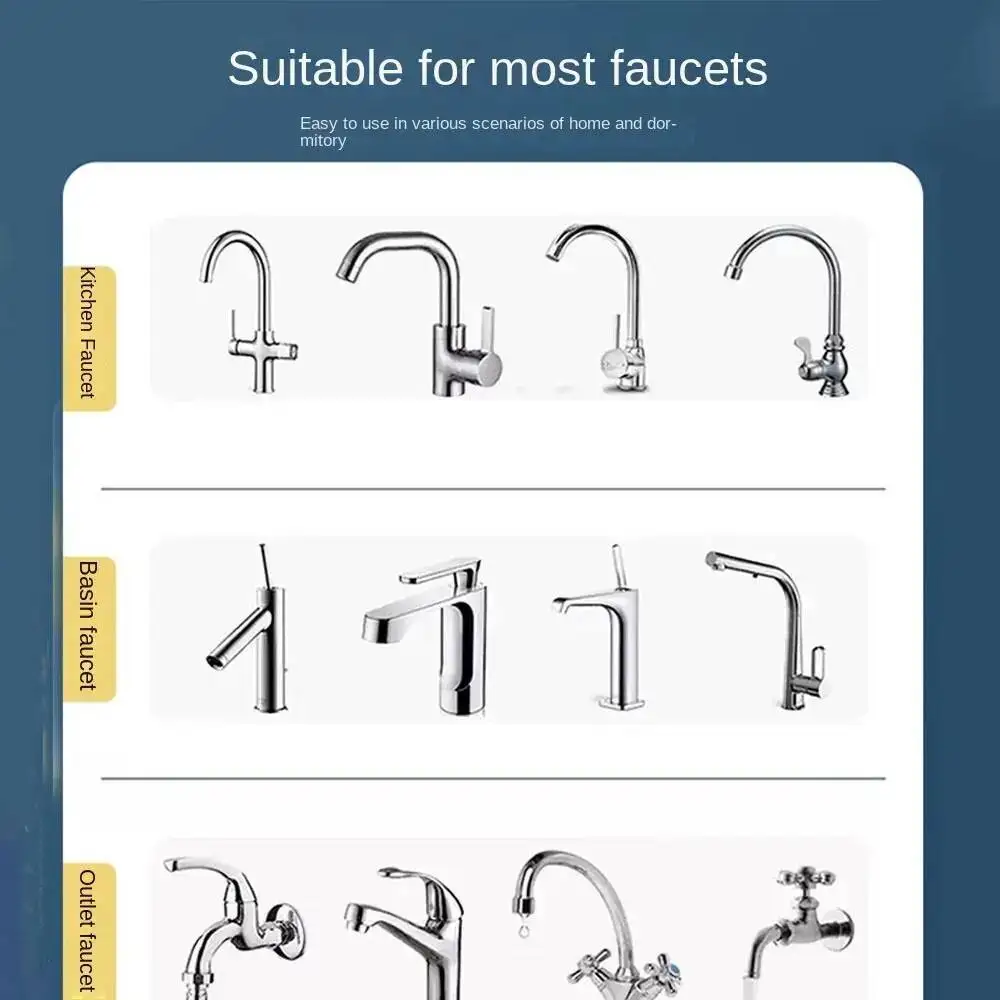 360 °   회전식 수도꼭지 에어레이터 |   6단계 필터 |   주방 및 욕실용 방수 샤워헤드