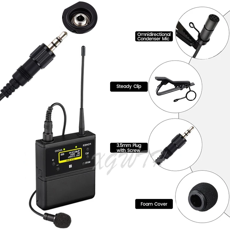 Omnidirecional Lapela Lapela Microfone para Sony Utx v1 D21 D11 Uwp Sistema Transmissor sem Fio 3.5 mm Estéreo Bloqueio de Metal Plug - Image 6