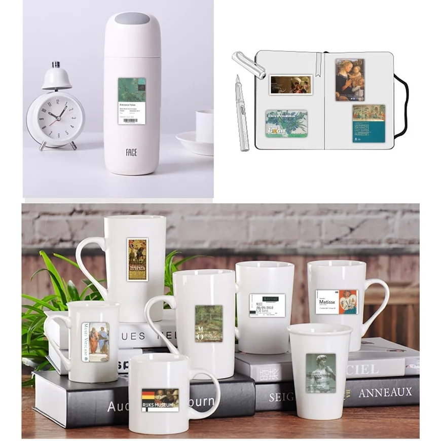 50개 빈티지 유화 스티커, 그래피티 노트북 여행가방 오토바이 데칼, 페이퍼리 팝 스토어