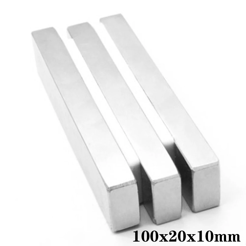 강력한 영구 NdFeB 자석, 블록 자석, 가장 긴 시트 네오디뮴 자석, 100x20x10mm, 100x20x10mm, 1 ~ 5 개, 100x20x10mm 