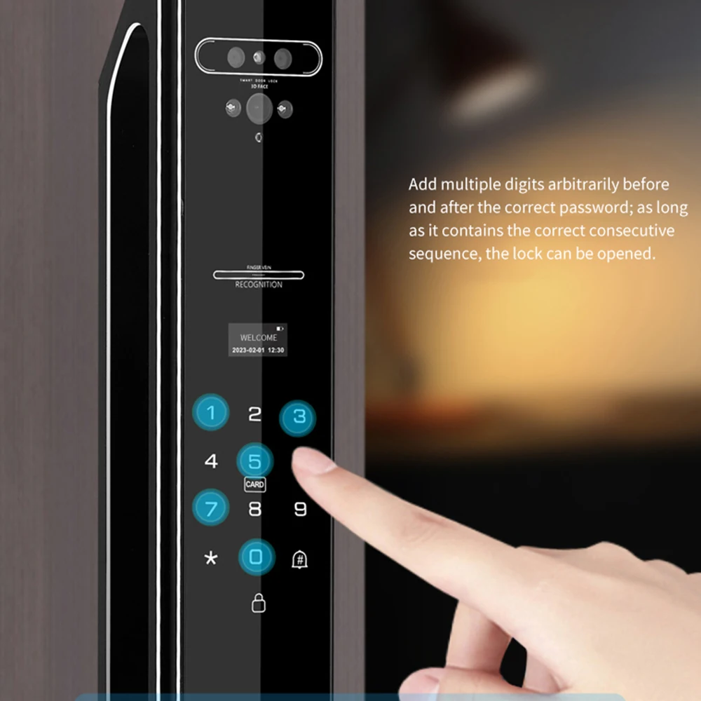 새로운 도착 디지털 지문 3D 얼굴 인식 Tuya APP 가정과 사무실을 위한 스마트 도어 잠금 장치