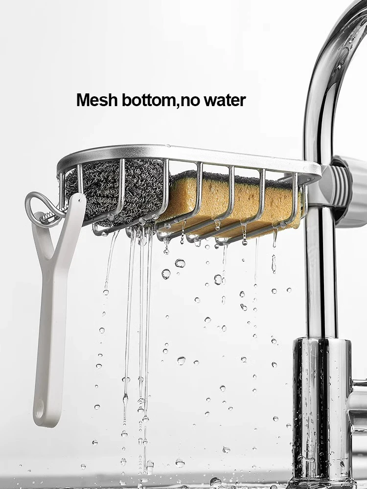 Multifunctional Organizer Shelf Storage Rack Sink Drainer Basket Towel Rack Sponge Holder Shelf Kitchen Storage Organization