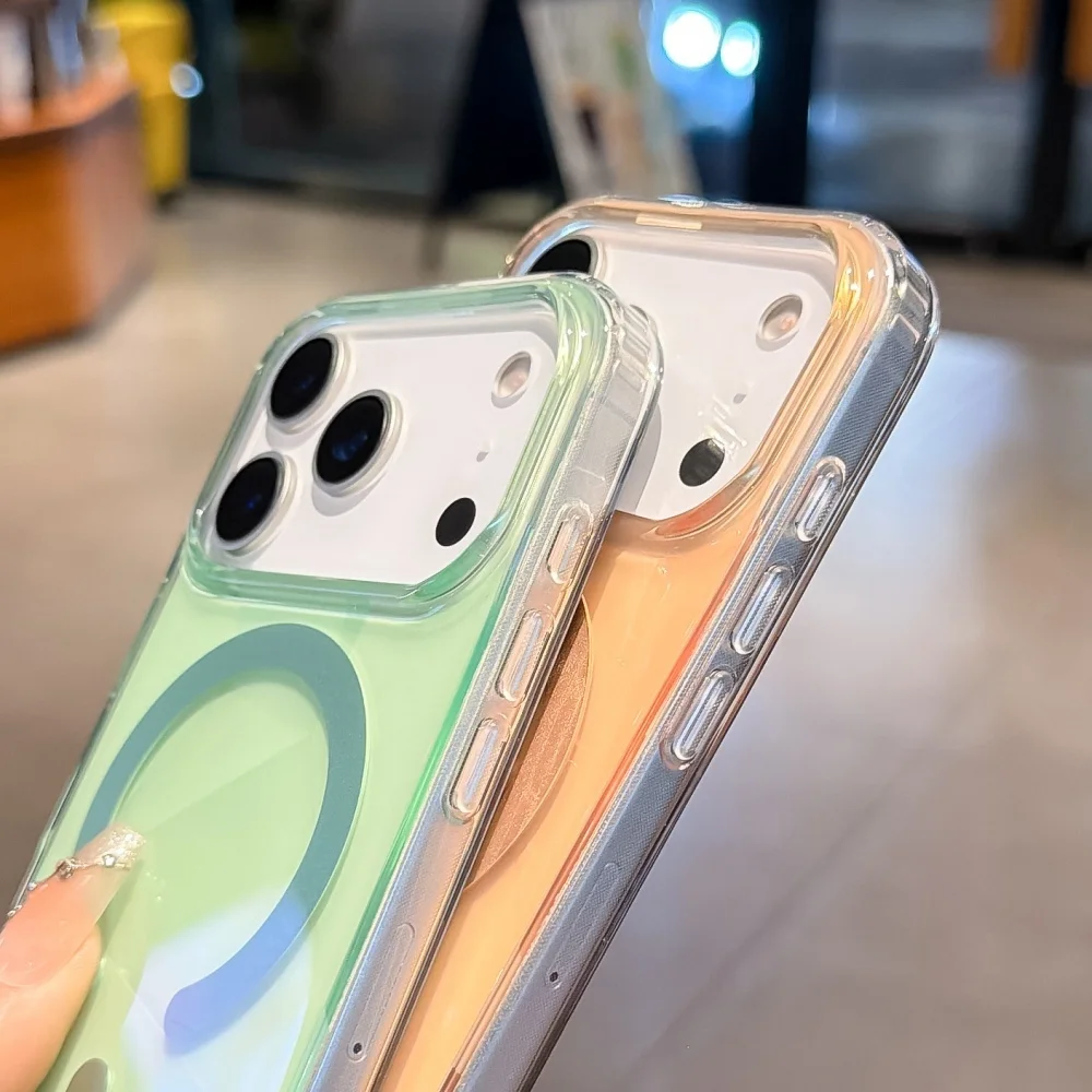 Luxury Neon Gradient Phone Case with Four-Corner Anti-Knock Protection