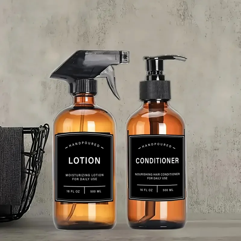 Shampoo Conditioner Body Wash Bathroom Bottle Stickers 7/8 PCS Waterproof Soap Dispenser Labels Large Size Lotion Label Sticker bathroom labels sticker set