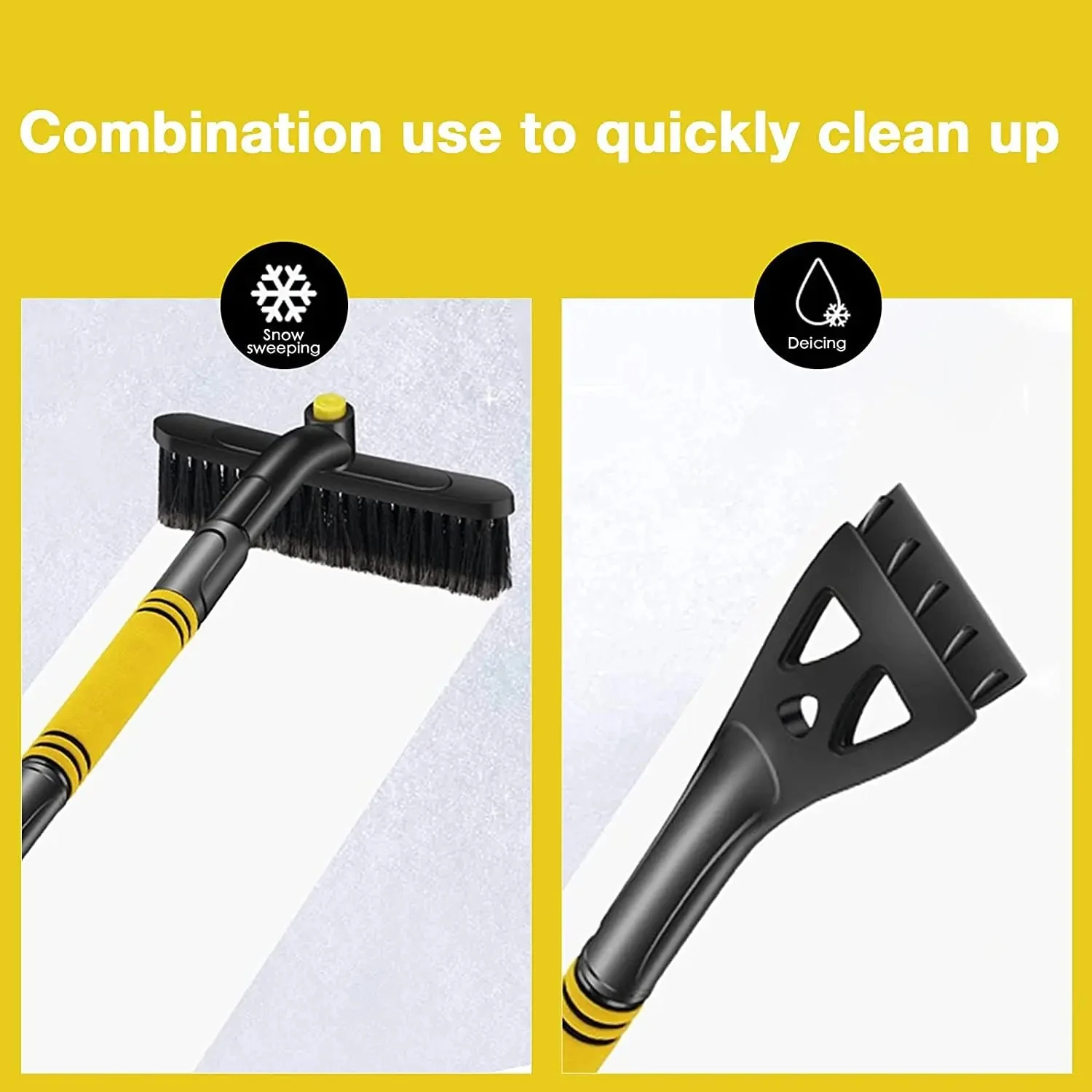 Car 3 in 1Cleaning Brush Adjustable Ice Scraper Brush Car Windshield Snow Removal Cleanin Interior Wash Supply