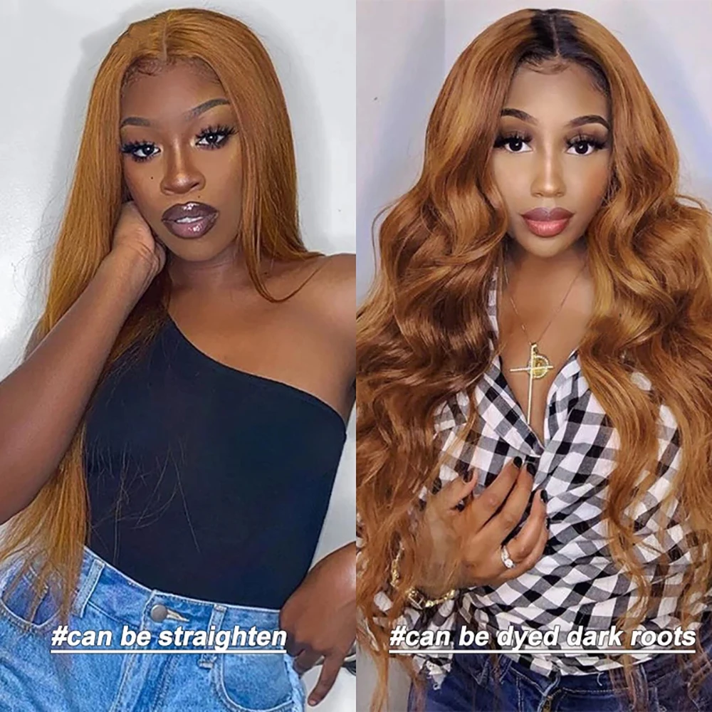 

180% Density HD Transparent Highlight Honey Blonde Lace Front Human Hair Wigs 13x4 Closure Brazilian Human Hair Body Wave