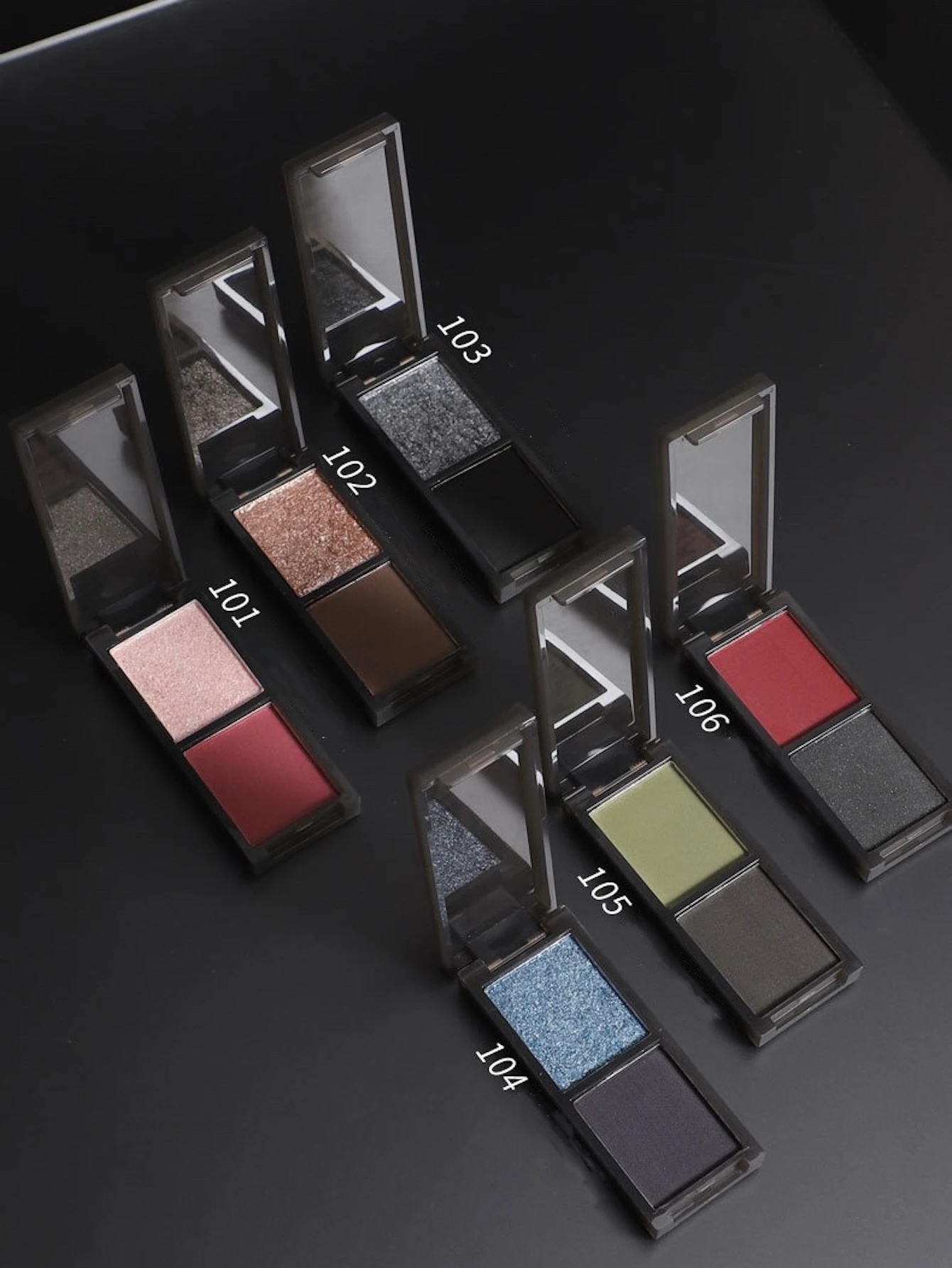 Eye Shadow 2 Color Protable Red Black Plate Matte Dark Smoky Cosmetics Makeup Party Halloween Diy Makeup