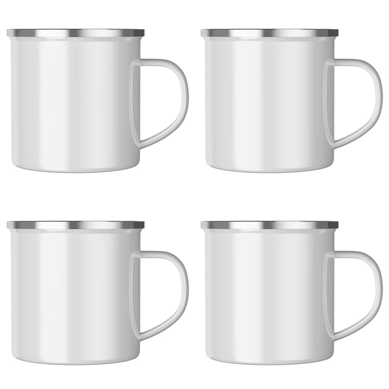 1/4/6 Pcs Enamel Camping Mugs Set,380ml Coffee Camp  Small Enamel Tea Cups for Indoor and Outdoor Activities,Easy to Clean 
