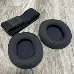Premium Replacement Ear Pads and Headband Tape for Enhanced Comfort and Sound Quality (Black 1 set)