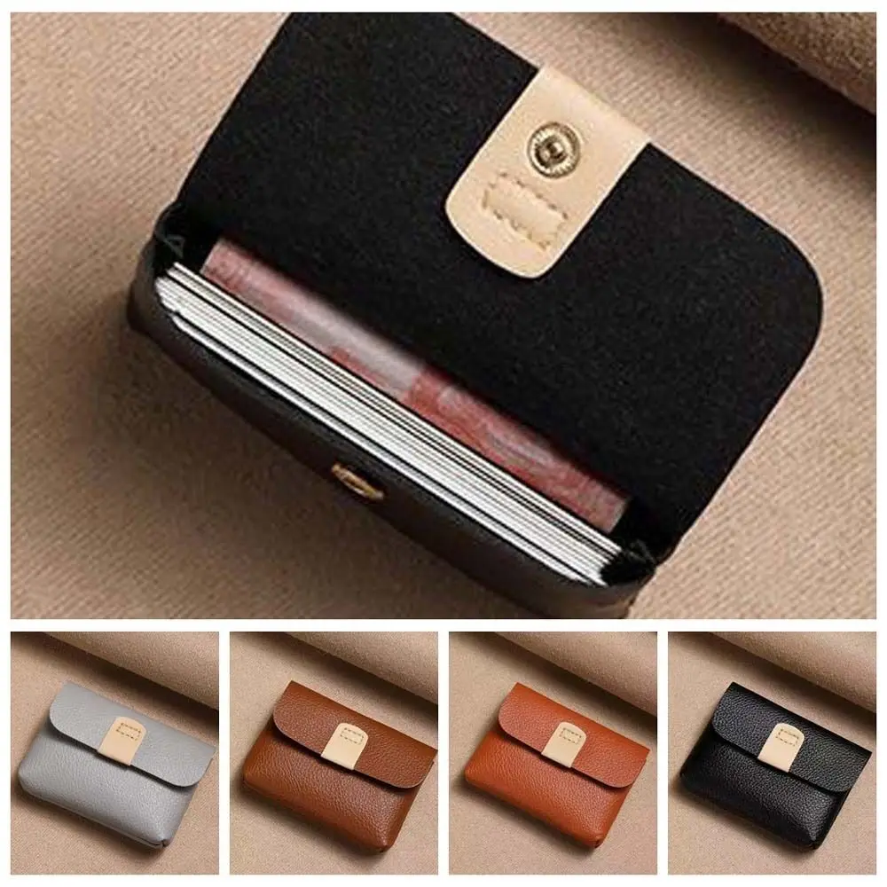 

Waterproof Short Coin Purse Korean Style Solid Color Small Leather Wallet Money Bag Handbag ID Credit Card Holder Female/Male