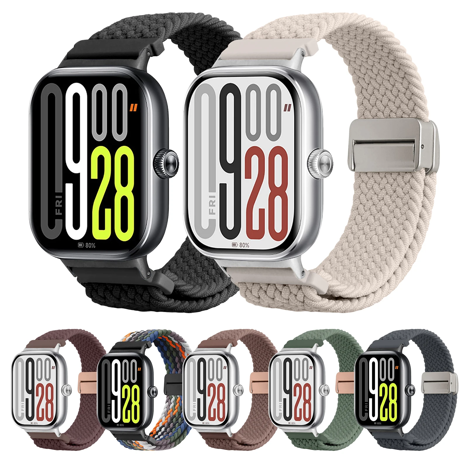 Magnetic Braided Nylon Adjustable Sport Strap - Solo Loop Bracelet