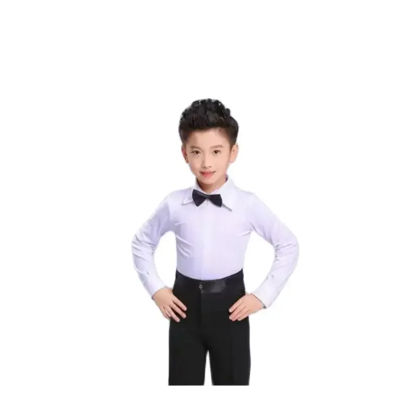 Kids Boys Modern Ballroom Stage Dance latin dancing leotard Latin Dance Shirt Bodysuit