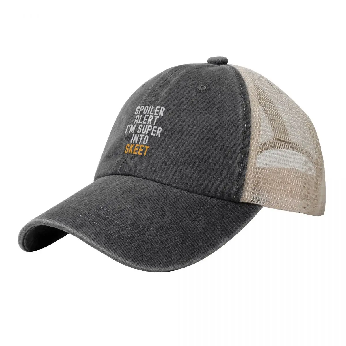 

Funny Spoiler Alert I'm Super Into Skeet Cowboy Mesh Baseball Cap Sun Cap dad hat Woman Hats Men's