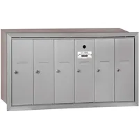 3506ARU Recessed Mounted Vertical Mailbox with 6 Doors and USPS Access, Aluminum 1