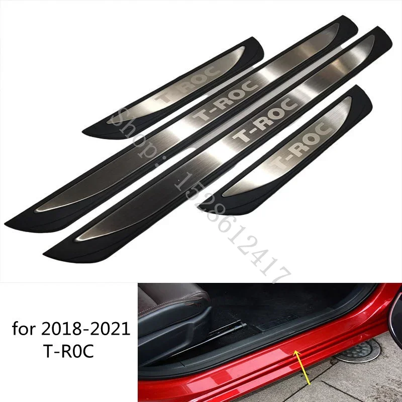 Per Vw/Volkswagent-Roc T Roc 2018-2022 Accessori Per Auto In Plastica Styling Original Auto Door Sill Pedal Welcome Scuff Plate Cover