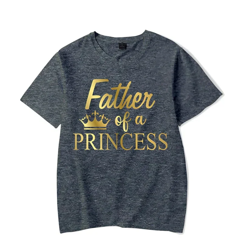Father of Princess Daughter of King Print T Shirt Lovely Daddy and Me Outfit Family Matching Outfits Dad Baby Girl Summer Look 3
