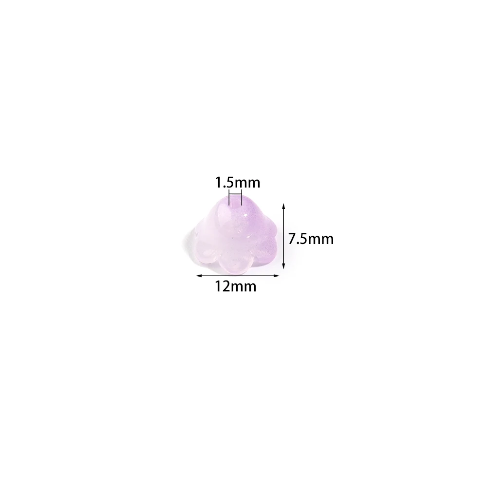 HINZIC 150Pcs Glass Trumpet Flower Beads, White Bell Charm Czech Crystal Bead Caps...