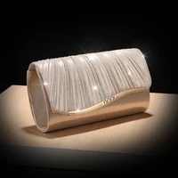 Sac de soirée plissé de luxe pour femmes, pochette en Polyester bonbon, sac à main décoré de perles pour fête de mariage et sacoche 2