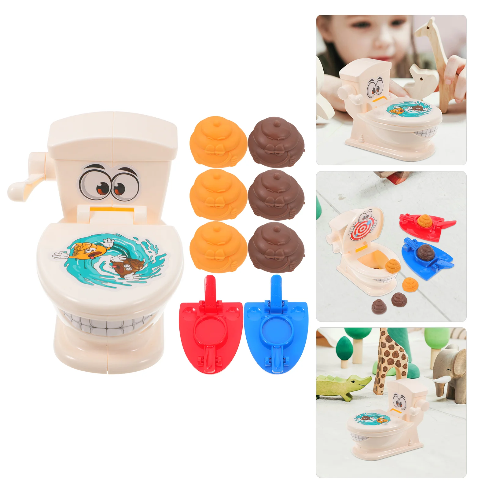 Prank Poop Toy Novelty Gadgets Practical Jokes Kids Hobbies Catapult Games Toilet Shoot Props Fake Poop Prank Stuff Novelty