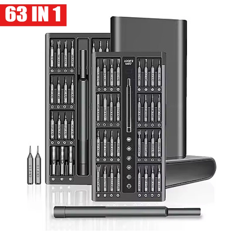 63 in 1 Precision Screwdriver Set Home Hand Repair Tool Magnetic Phillips Drill Bits for iPhone Xiaomi Camera Glasses Watch