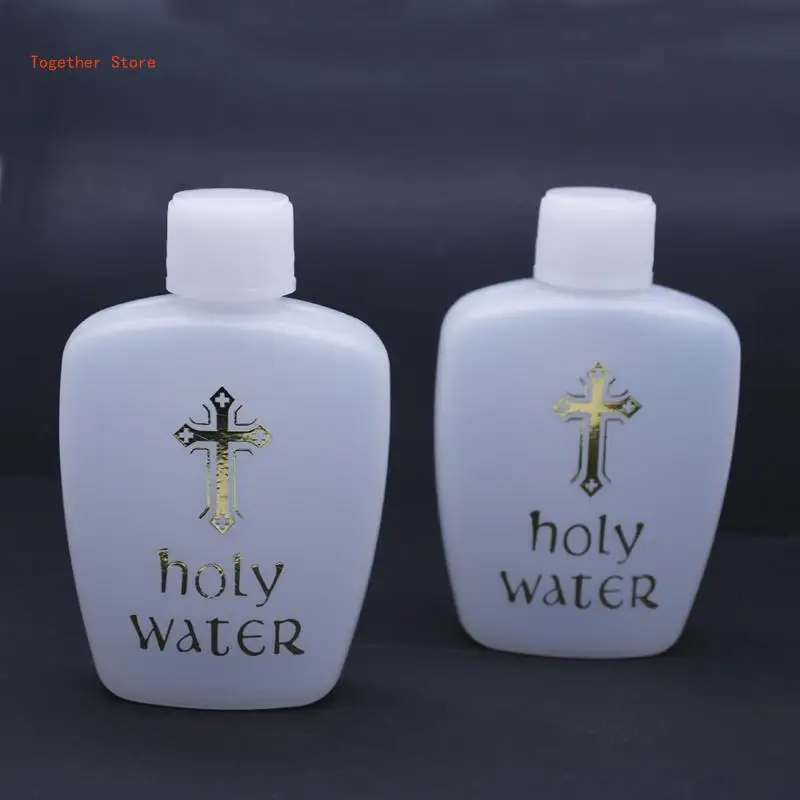 Catholic Bottle Empty Holy Water Bottles 60ml Catholic Christian Holy Water Bottle Gold for Cross Holds Lourdes 6XDD holy water bottle