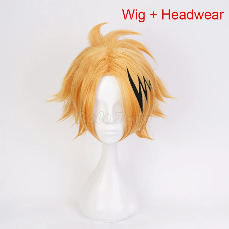 男性、コスプレコスチューム、金色の耐熱性、人工毛、ドレスアップ