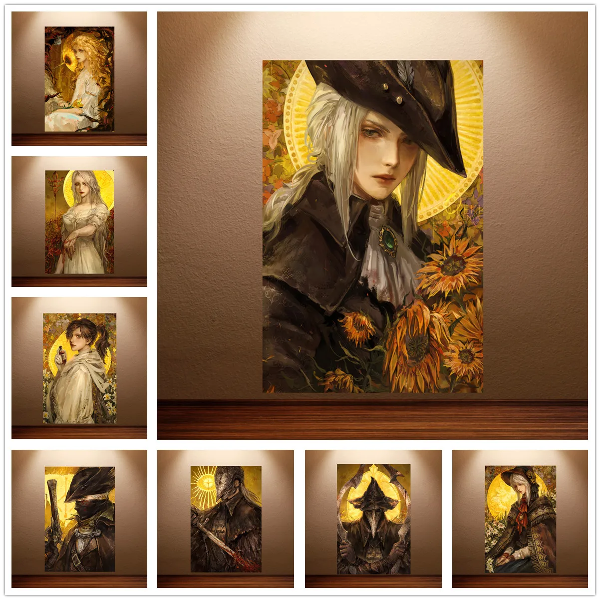 Bloodborne Poster Classic Horror Game Poster Gothic Poster Canvas Wall Painting Game Room Wall Decor Studio Room Wall Art Sticker