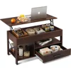 Coffee Table, 39" Lift Top Coffee Table with Hidden Compartment, Storage Drawers and Storage Shelf for Living Room, Reception 2