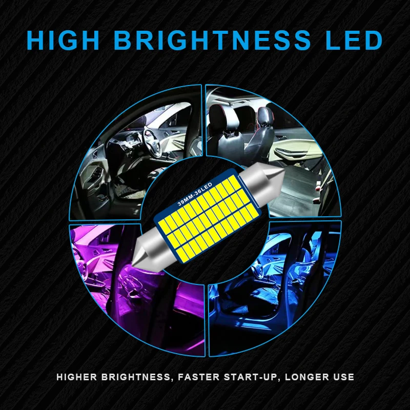Canbus LED 인테리어 맵 돔 트렁크 라이트 키트, 도요타 그랜드 하이에이스 1995-1998 1999 2000 2001 2002 2003 2004 2005 자동차 전구